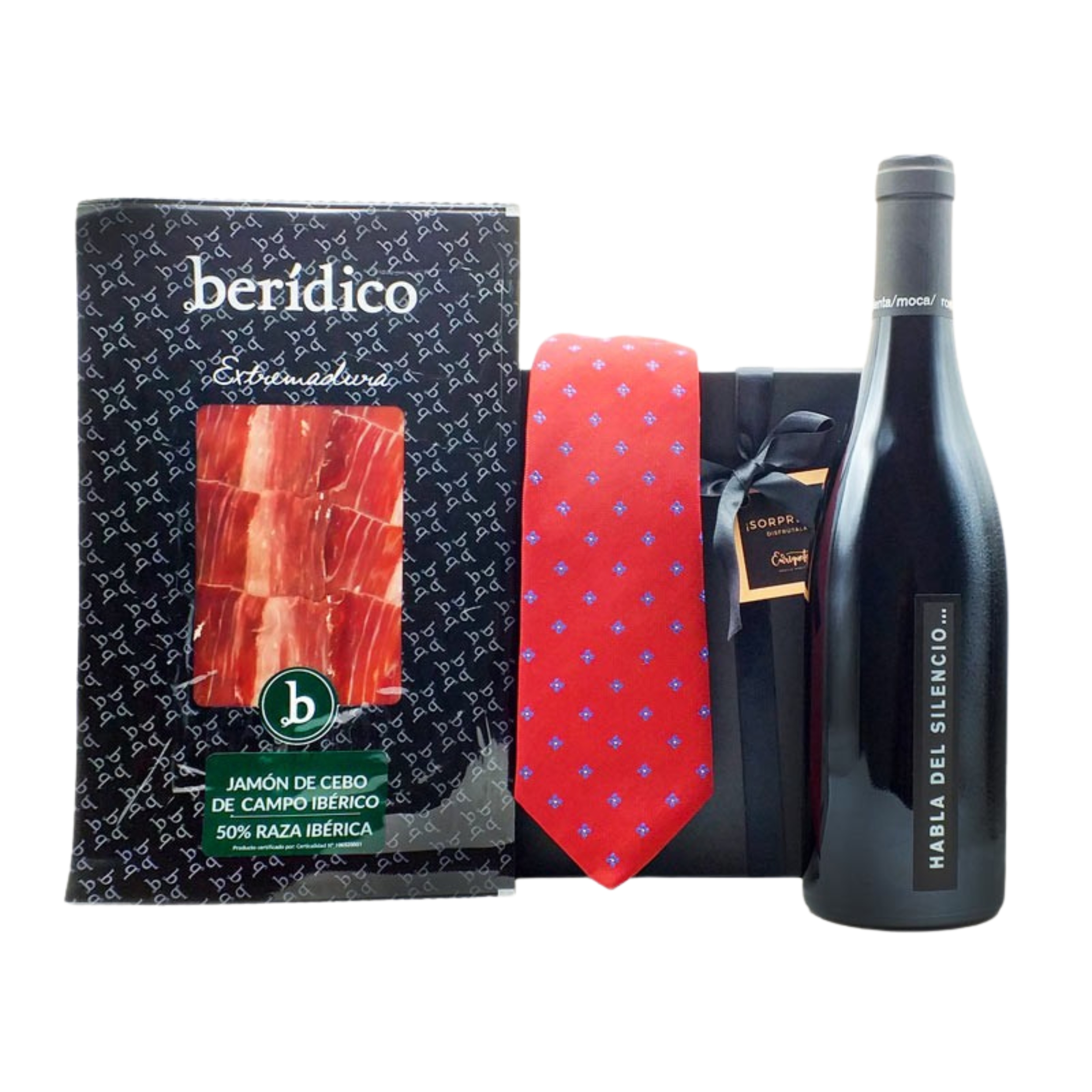 Sorpresa con Vino Habla del Silencio y Corbata Lester Granate